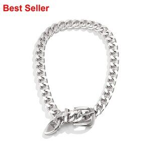 Chunky Cuban Chain Choker Belt Necklace Punk Style Zinc